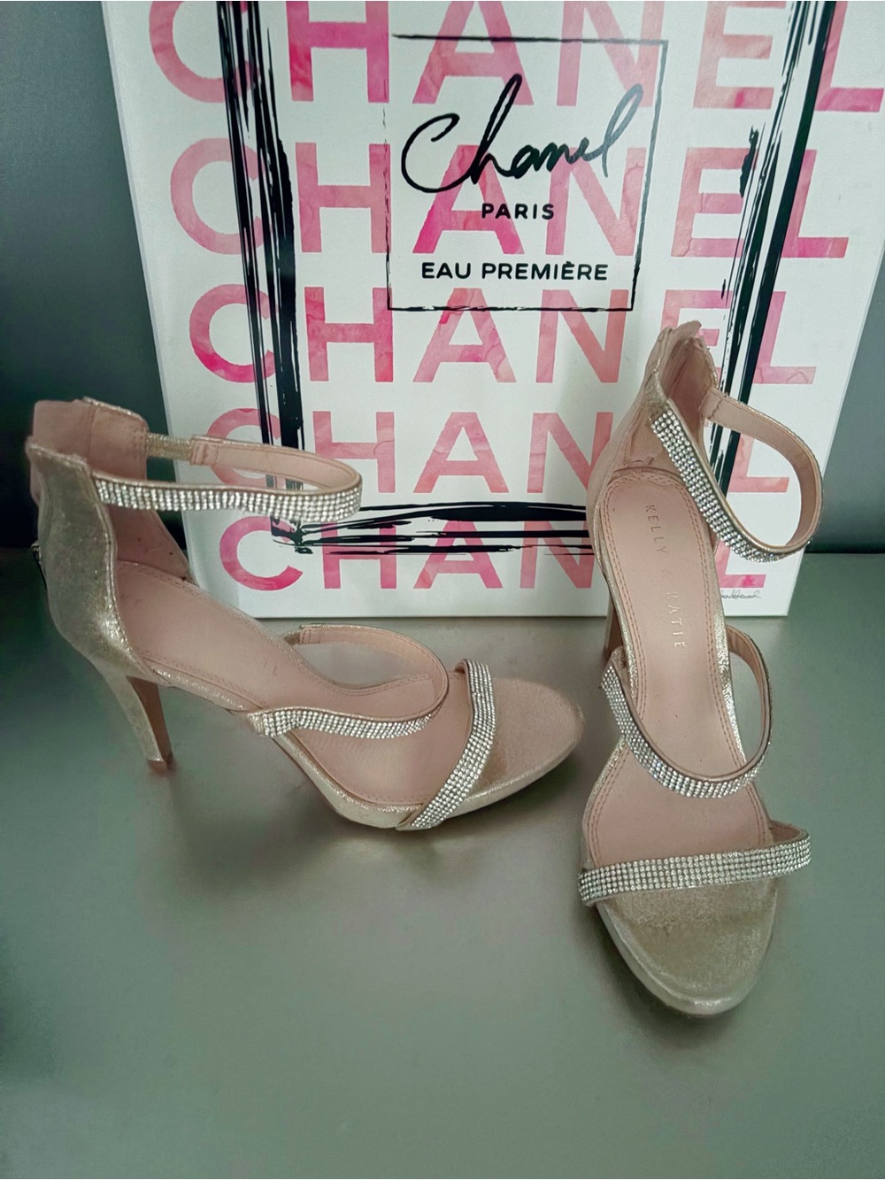 Kelly & Katie Pink Rhinestone Strappy Heels